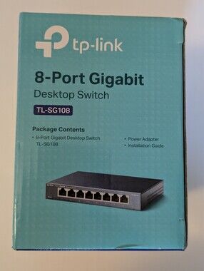 TP-Link 8-Port Gigabit Desktop Switch Dark Gray TL- SG108 NWT